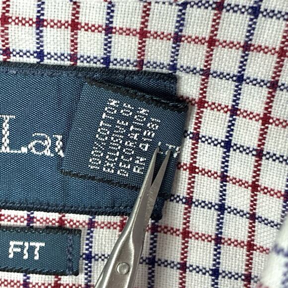 VTG Ralph Lauren Mens 2XB Blue Red Grid Plaid Preppy Classic Fit Oxford Shirt - Picture 6 of 9